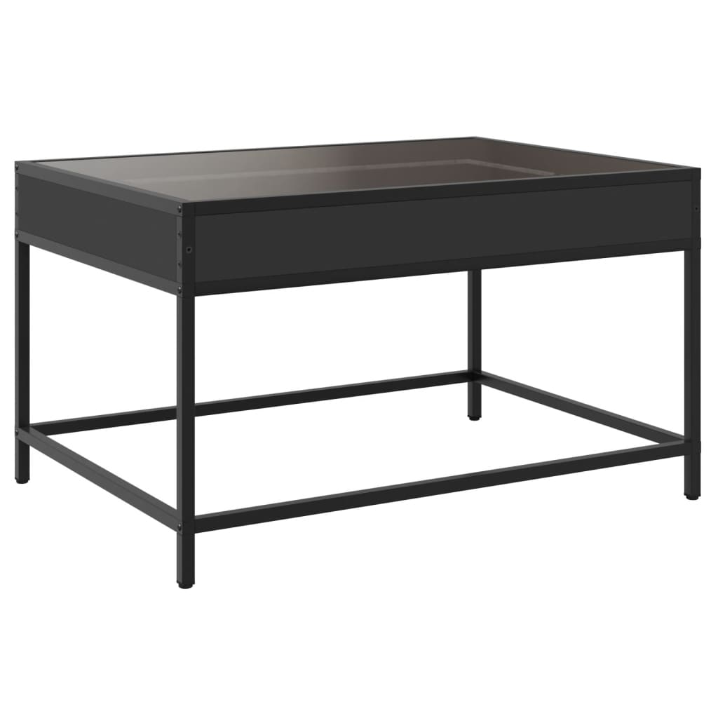 Table basse avec Infinity LED noir 70x50x41 cm