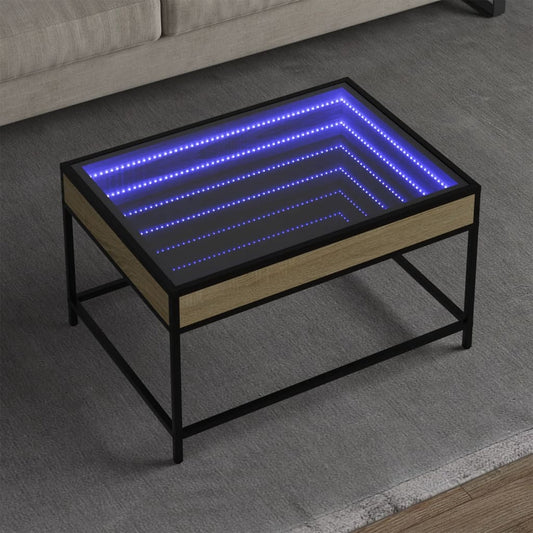 Coffee table with Infinity LED Sonoma oak 70x50x41 cm