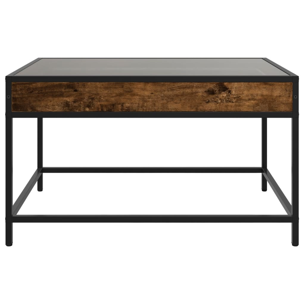 Coffee table with Infinity LED smoked oak 70x50x41 cm