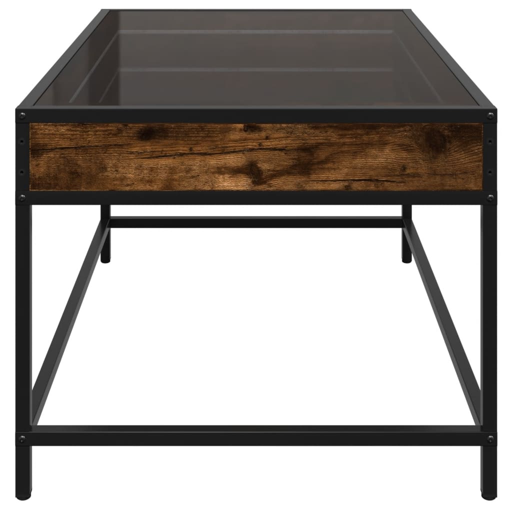 Coffee table with Infinity LED smoked oak 70x50x41 cm