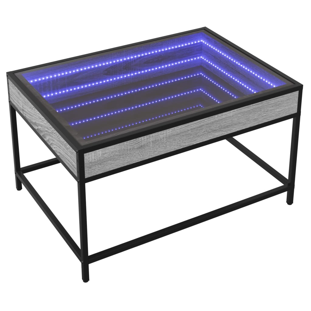 Table basse avec Infinity LED Gris Sonoma 70x50x41 cm