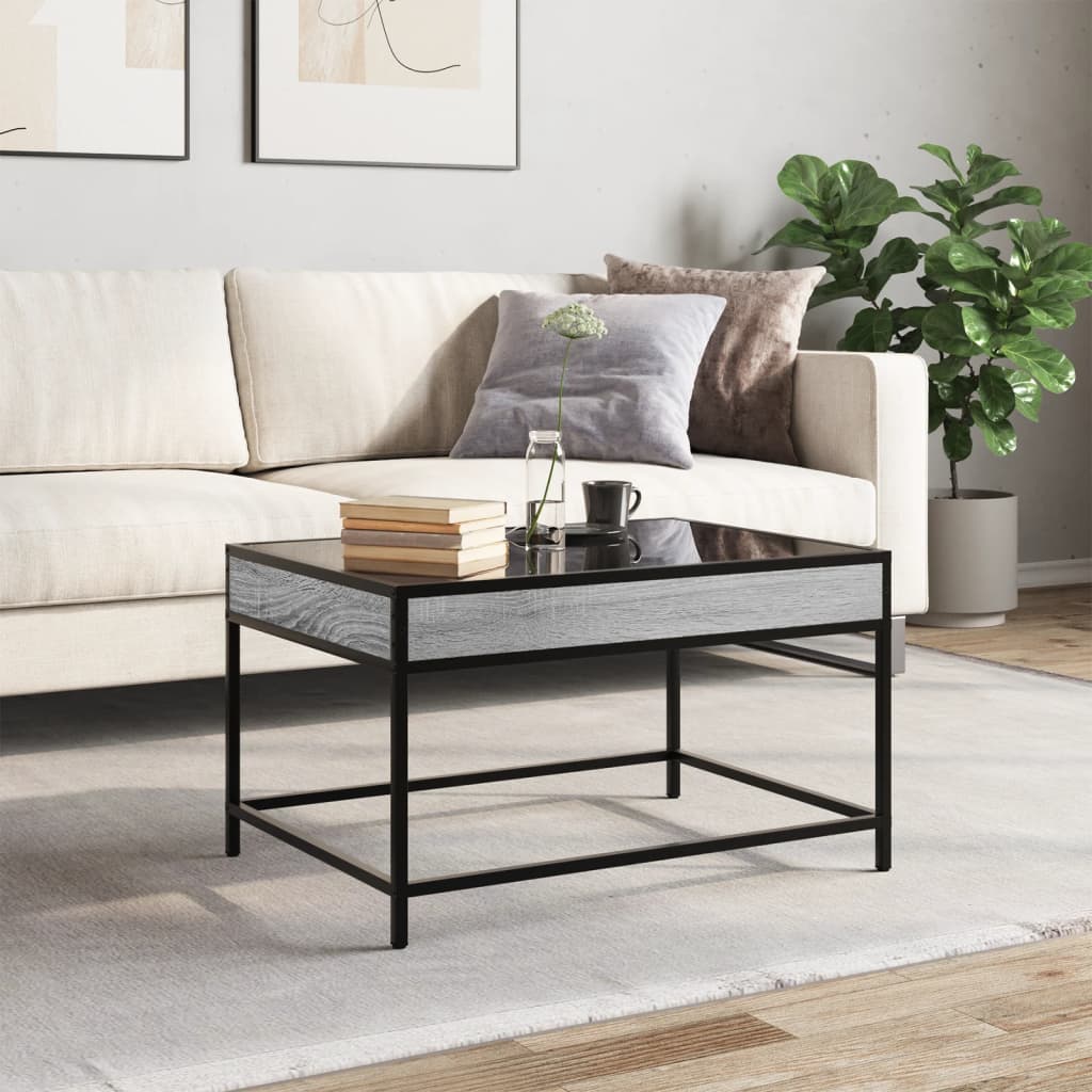Table basse avec Infinity LED Gris Sonoma 70x50x41 cm