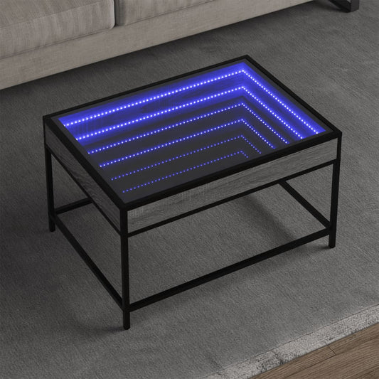Table basse avec Infinity LED Gris Sonoma 70x50x41 cm
