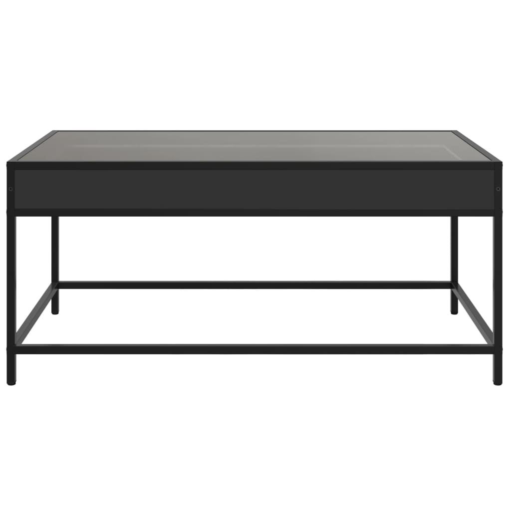 Table basse avec Infinity LED noir 90x50x41 cm