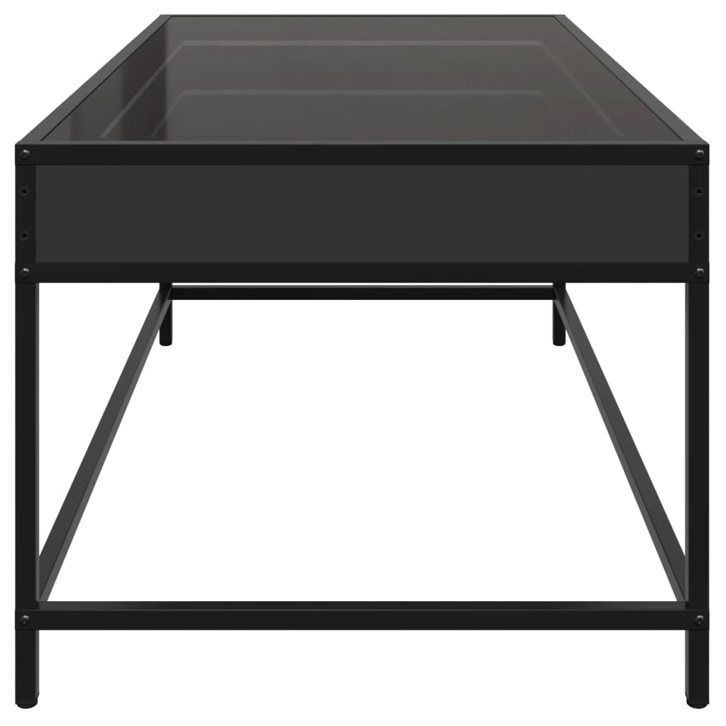 Table basse avec Infinity LED noir 90x50x41 cm