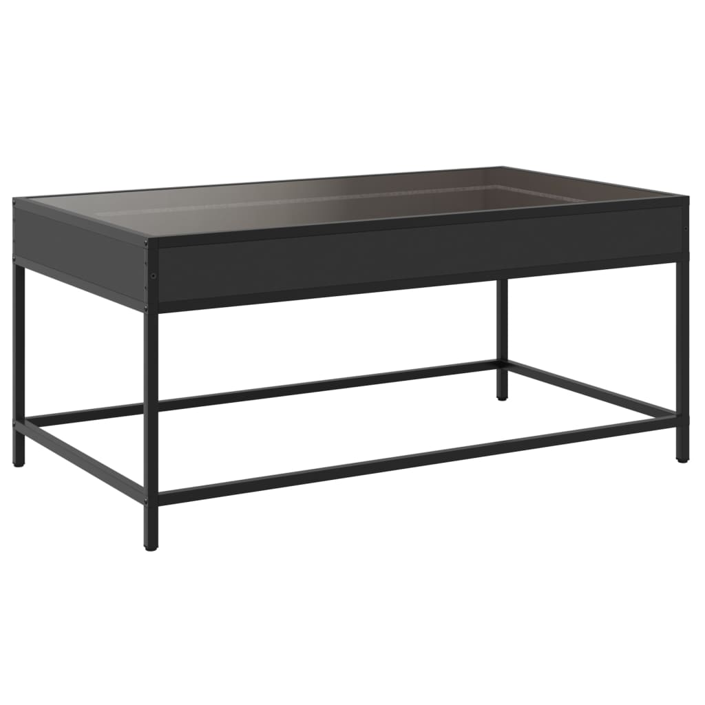 Table basse avec Infinity LED noir 90x50x41 cm