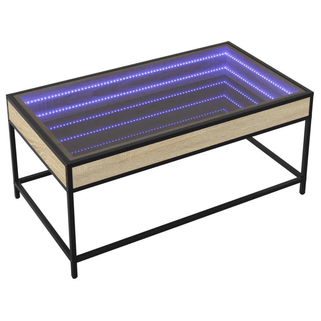 Table basse avec Infinity LED chêne Sonoma 90x50x41 cm