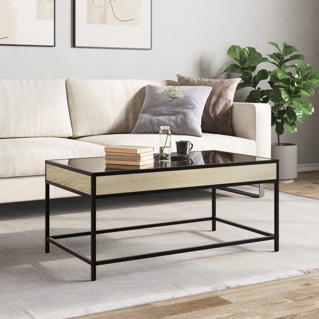 Table basse avec Infinity LED chêne Sonoma 90x50x41 cm