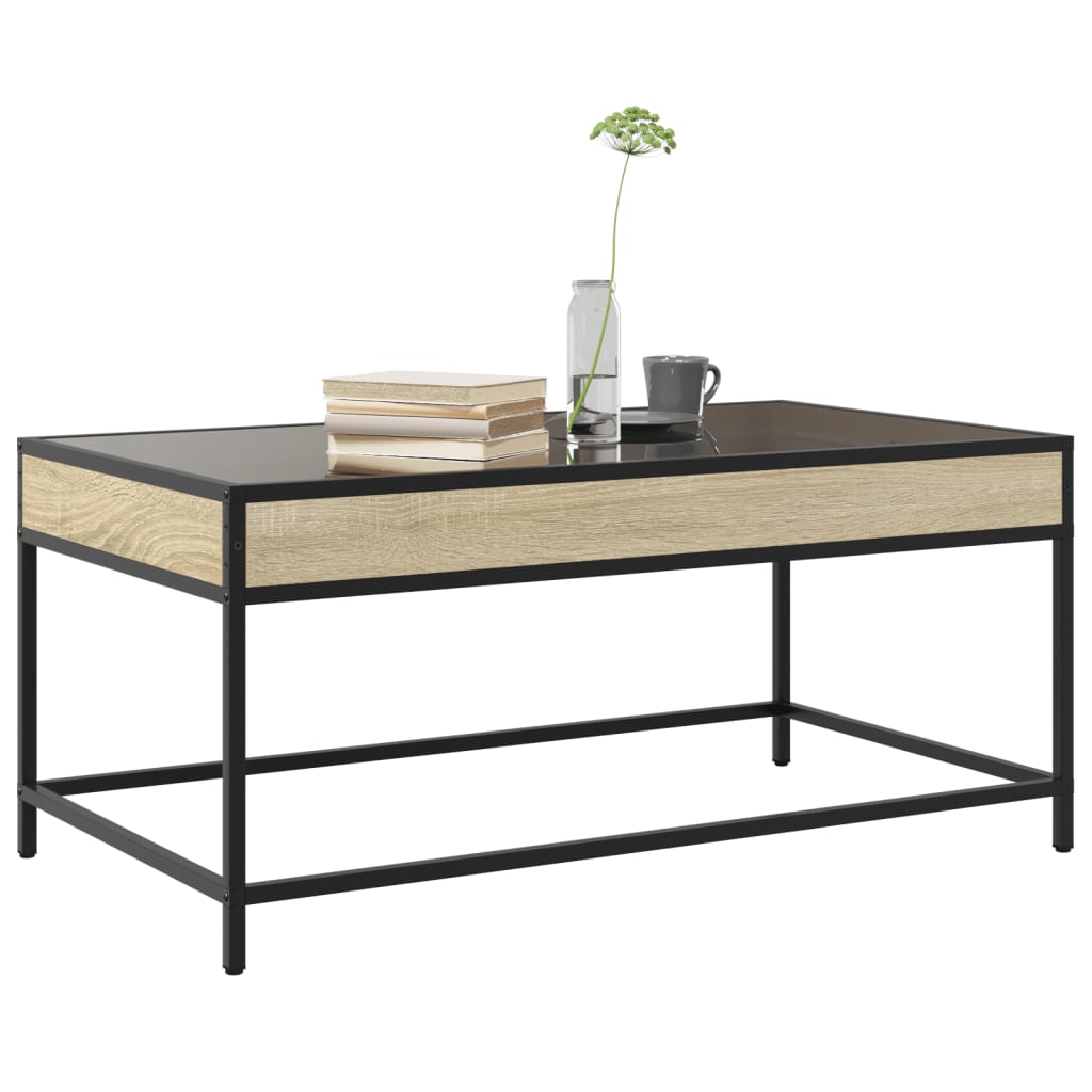 Table basse avec Infinity LED chêne Sonoma 90x50x41 cm