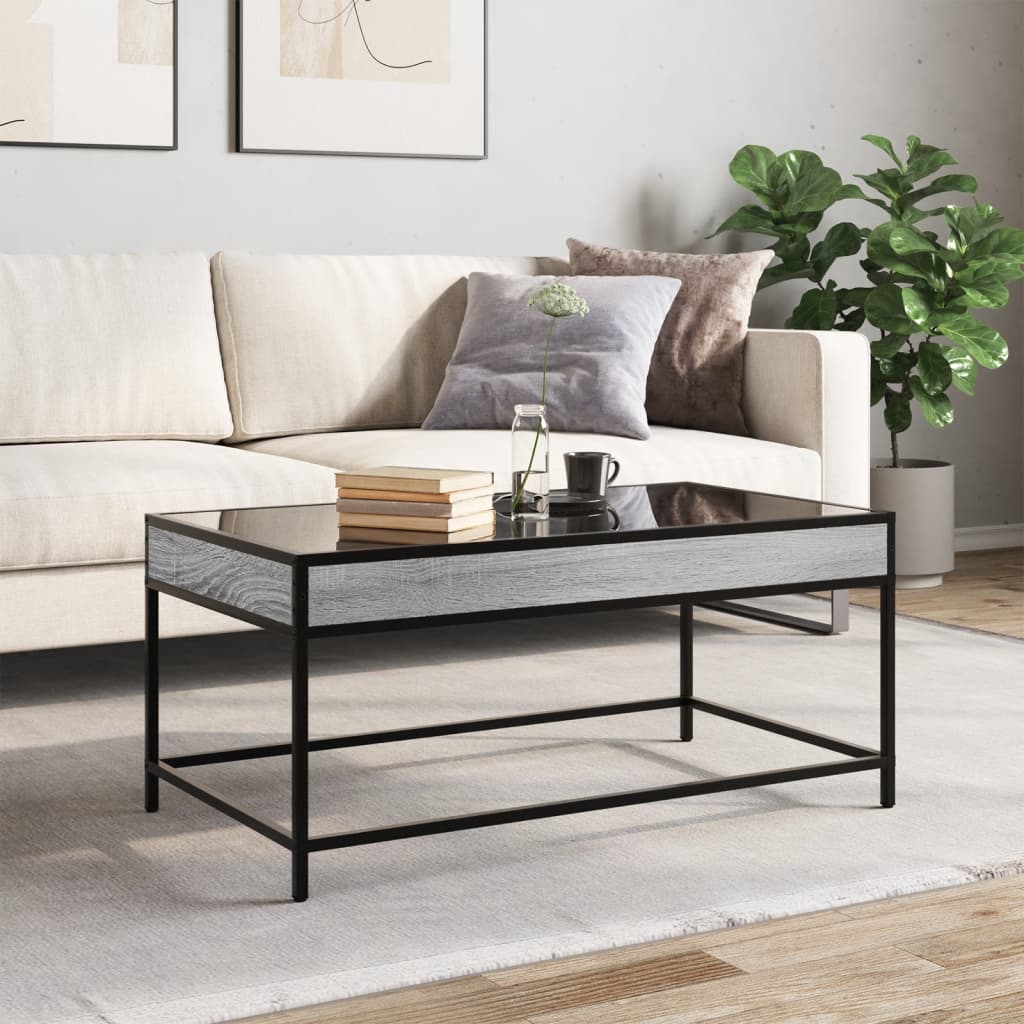 Table basse avec Infinity LED Gris Sonoma 90x50x41 cm