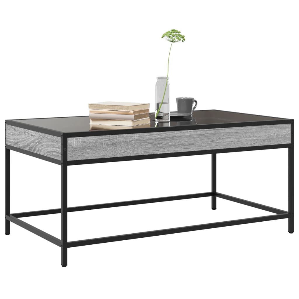 Table basse avec Infinity LED Gris Sonoma 90x50x41 cm
