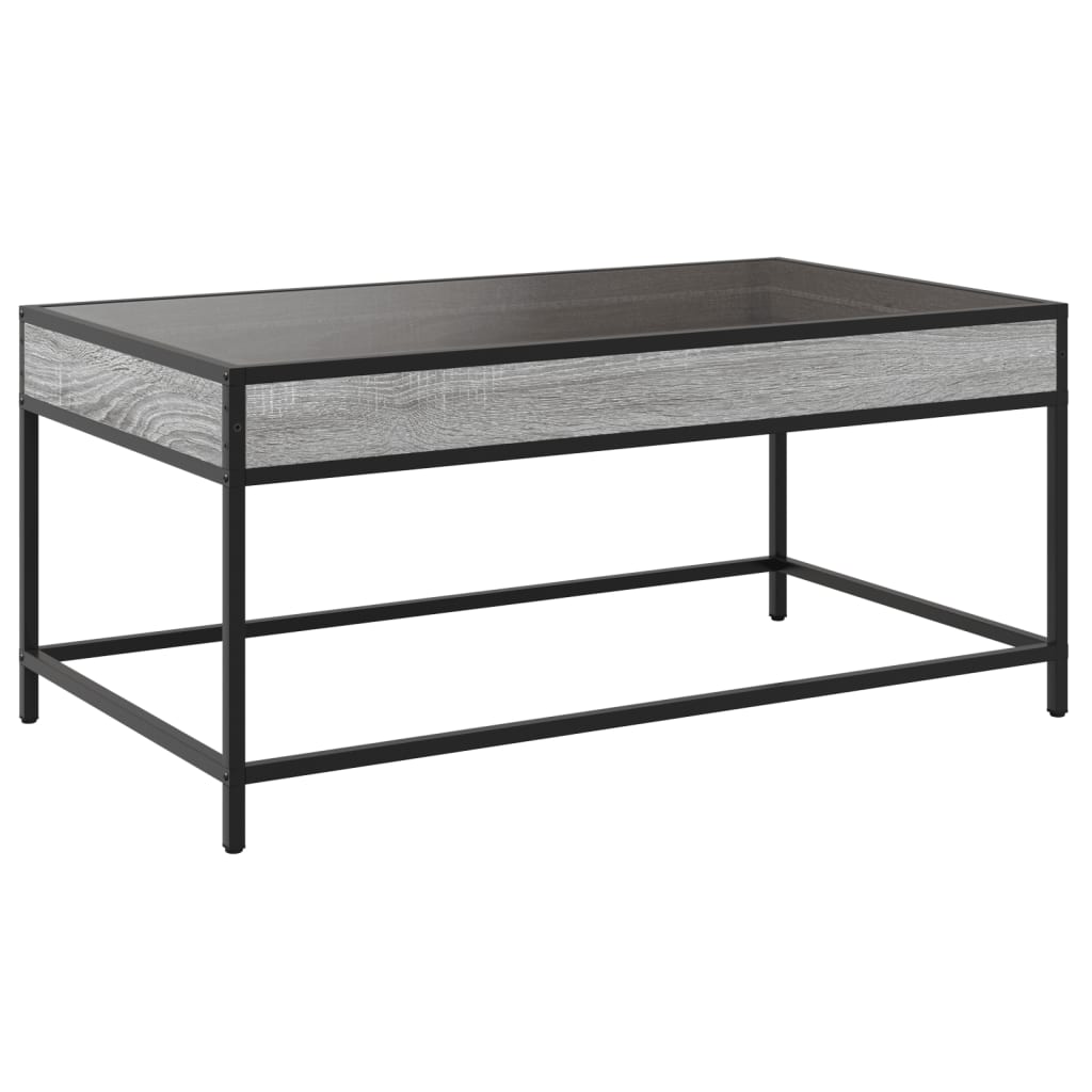 Table basse avec Infinity LED Gris Sonoma 90x50x41 cm