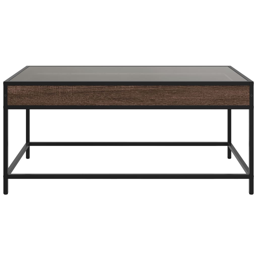 Coffee table with Infinity LED brown oak look 90x50x41 cm