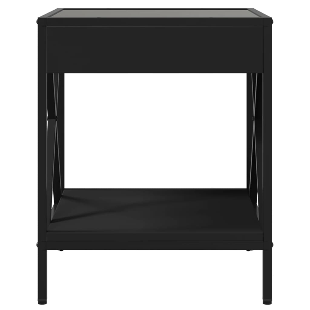 Table basse avec Infinity LED noir 40x40x49 cm