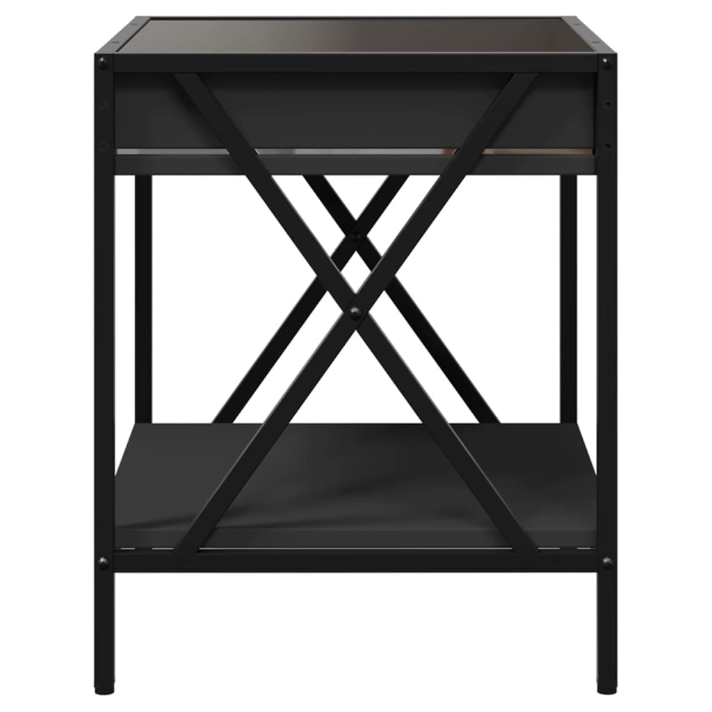 Table basse avec Infinity LED noir 40x40x49 cm