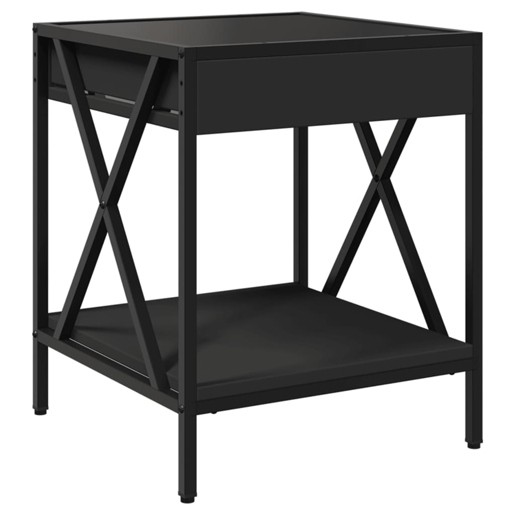 Table basse avec Infinity LED noir 40x40x49 cm