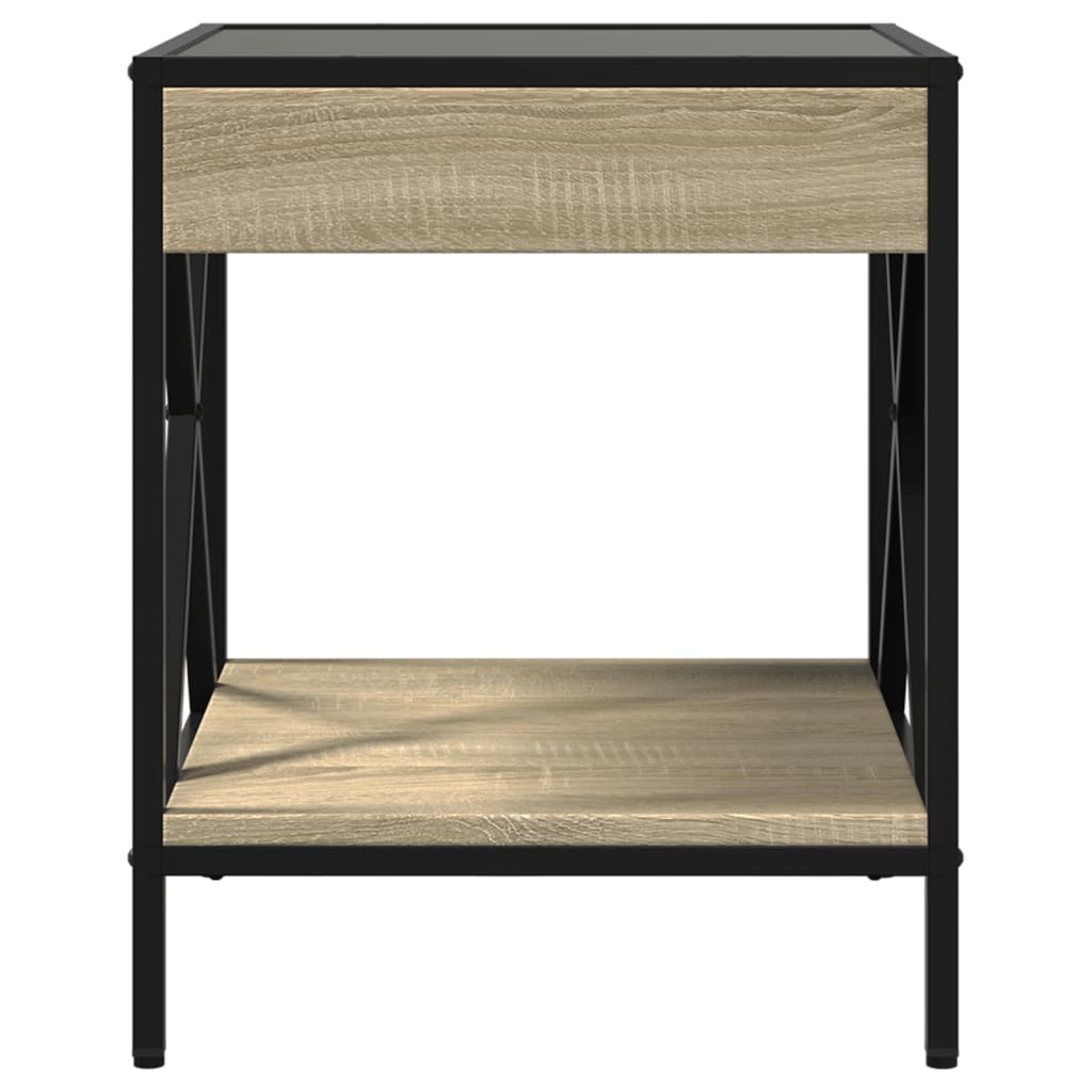 Coffee table with Infinity LED Sonoma oak 40x40x49 cm