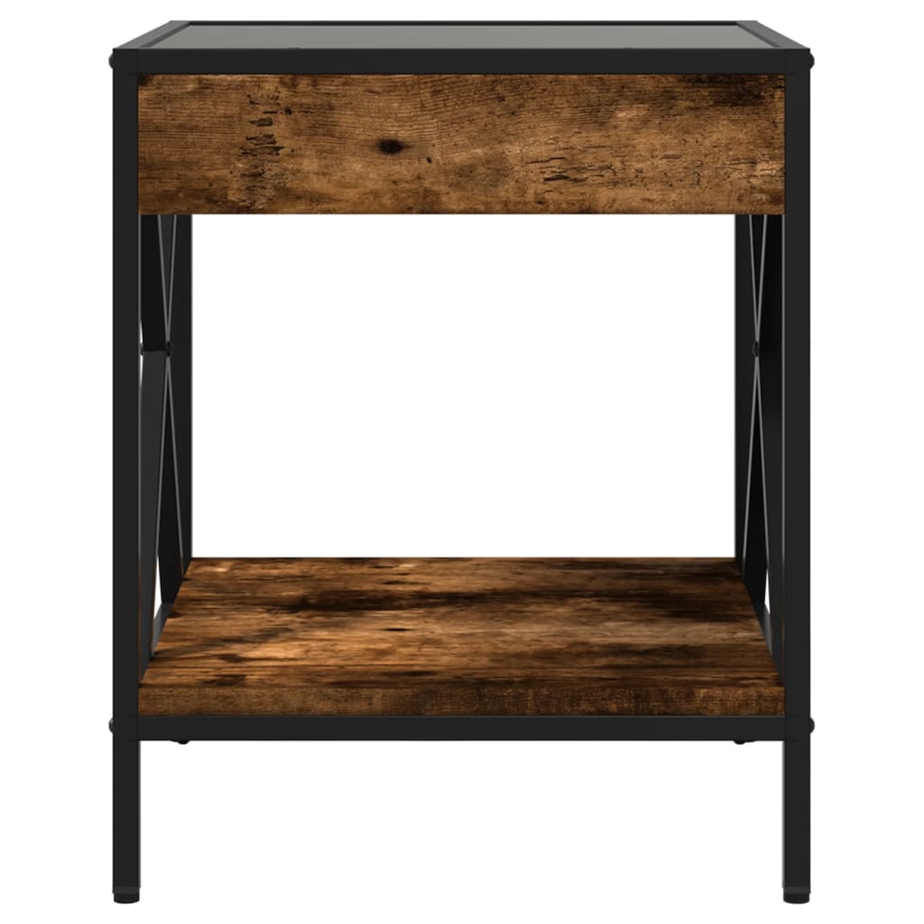 Table basse avec Infinity LED chêne fumé 40x40x49 cm