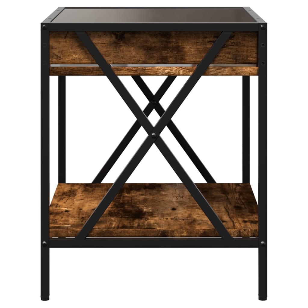 Table basse avec Infinity LED chêne fumé 40x40x49 cm