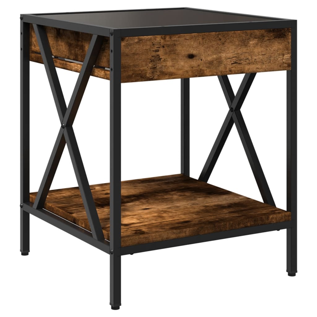 Table basse avec Infinity LED chêne fumé 40x40x49 cm
