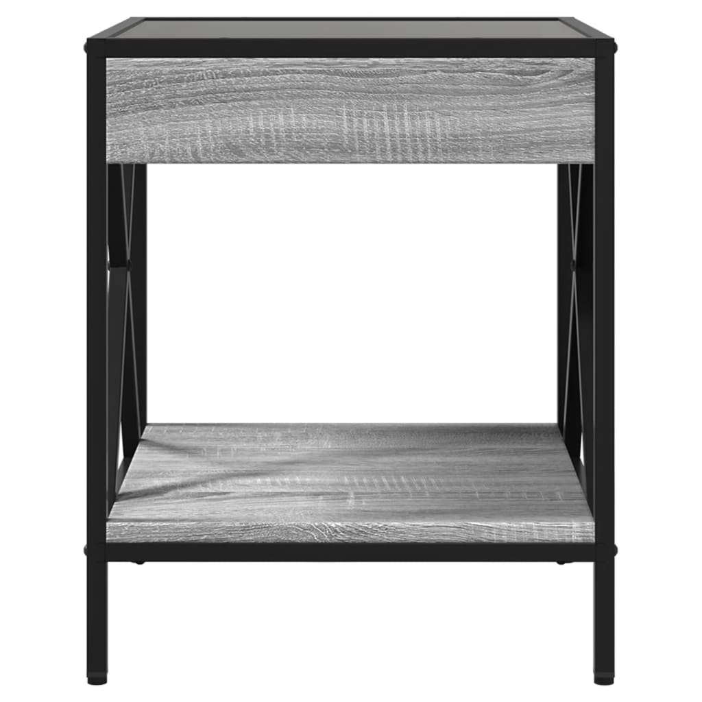 Coffee table with Infinity LED Gray Sonoma 40x40x49 cm