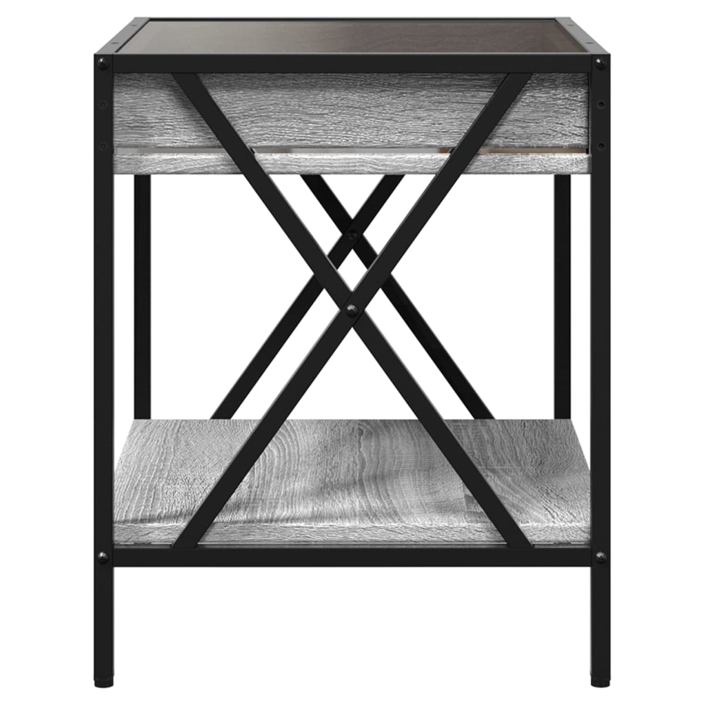 Coffee table with Infinity LED Gray Sonoma 40x40x49 cm
