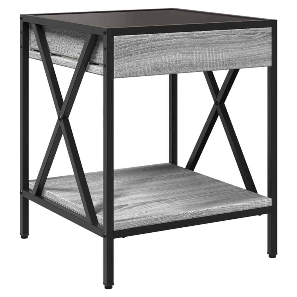Coffee table with Infinity LED Gray Sonoma 40x40x49 cm