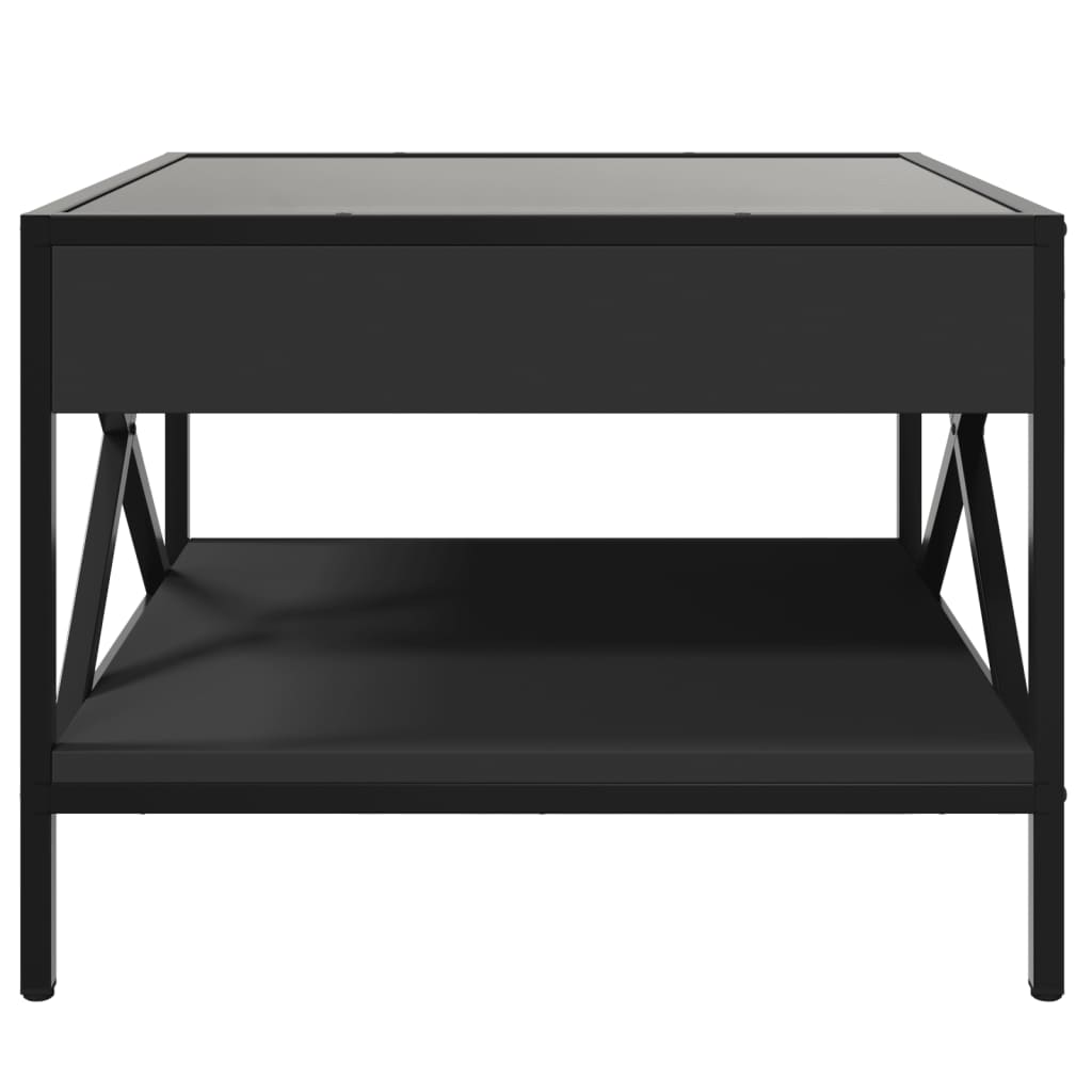 Table basse avec Infinity LED noir 50x50x38 cm