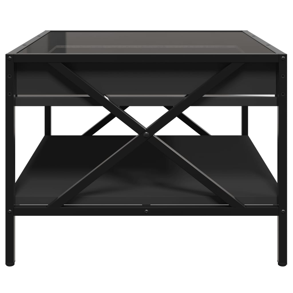 Table basse avec Infinity LED noir 50x50x38 cm