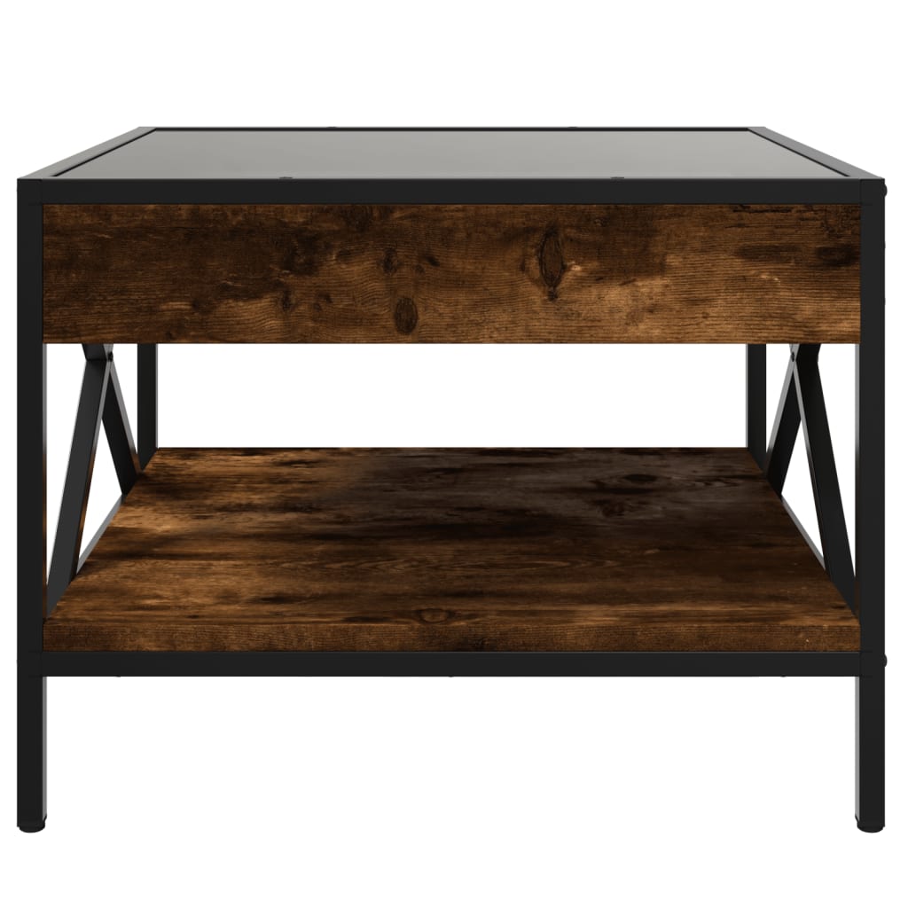 Table basse avec Infinity LED chêne fumé 50x50x38 cm