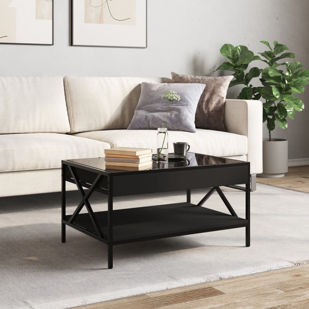 Table basse avec Infinity LED noir 70x50x38 cm