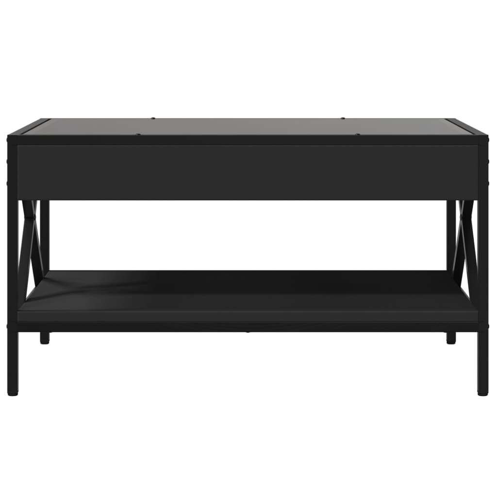 Table basse avec Infinity LED noir 70x50x38 cm