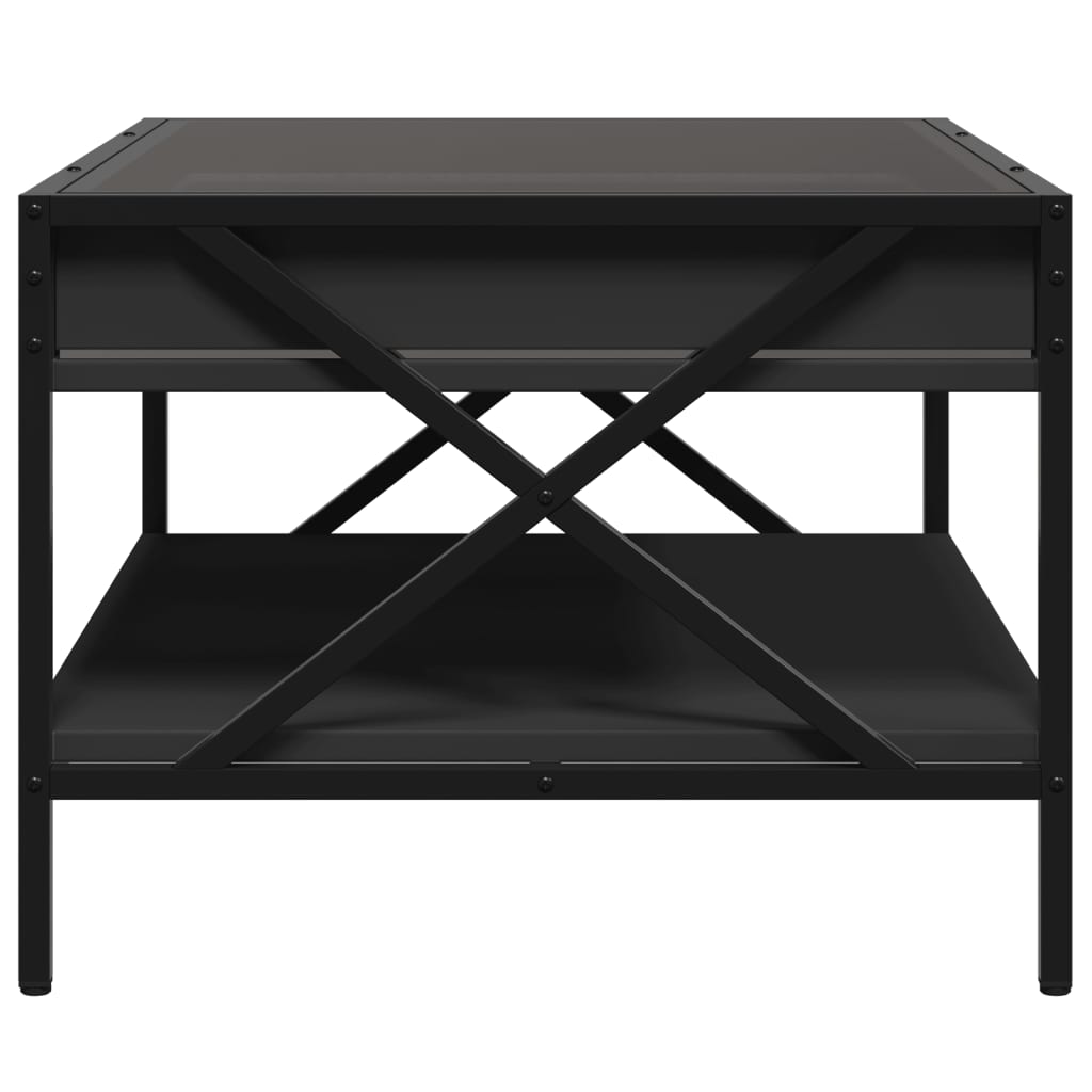 Table basse avec Infinity LED noir 70x50x38 cm