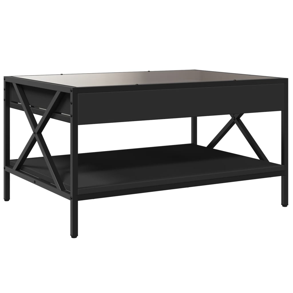 Table basse avec Infinity LED noir 70x50x38 cm