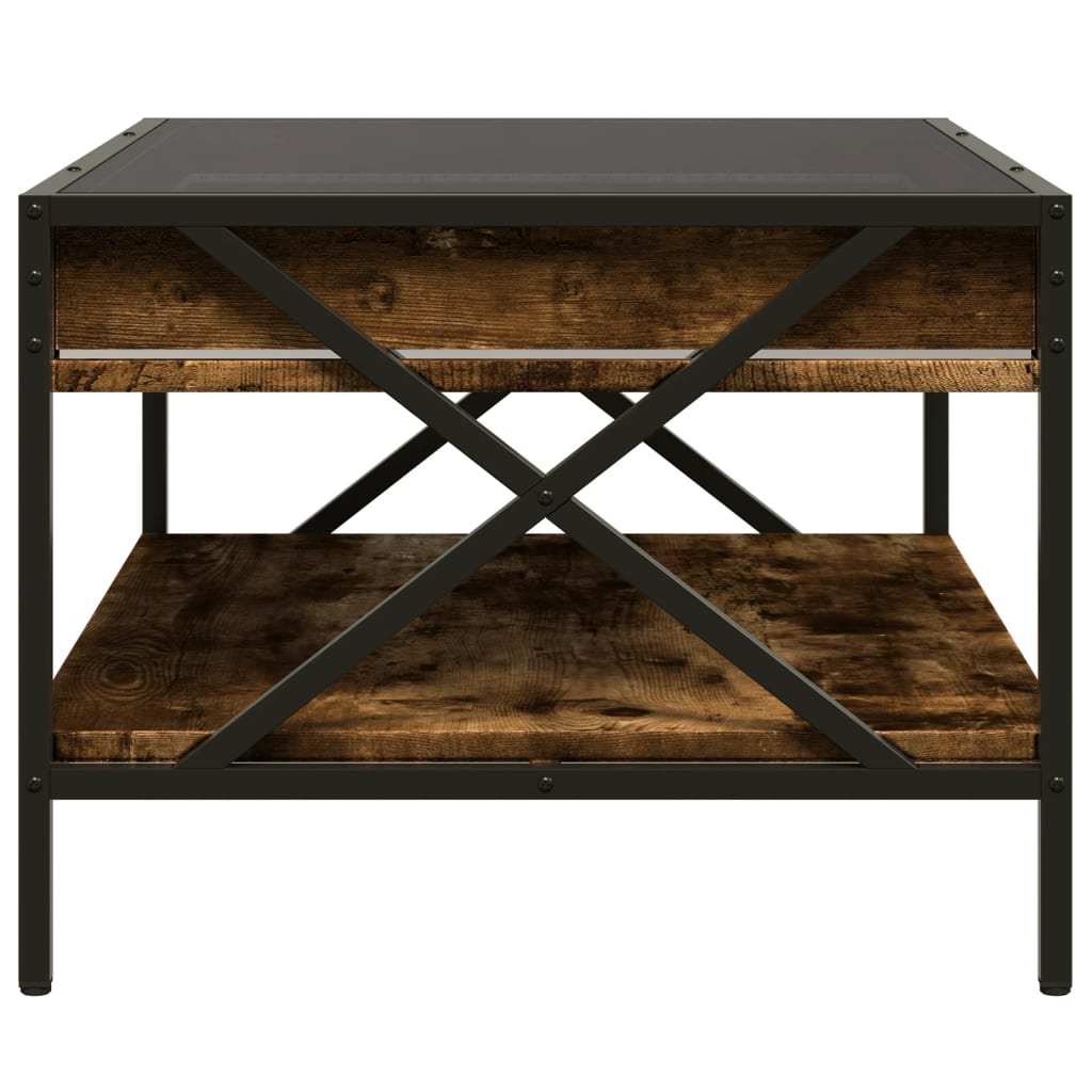 Coffee table with Infinity LED smoked oak 70x50x38 cm
