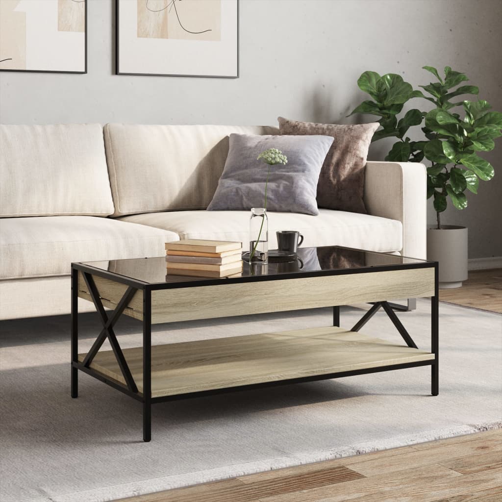Table basse avec Infinity LED chêne Sonoma 90x50x38 cm
