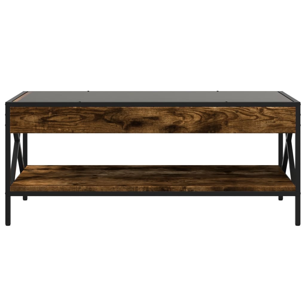 Coffee table with Infinity LED smoked oak 90x50x38 cm