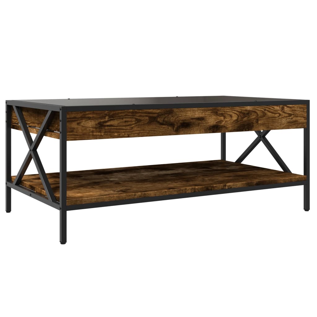Coffee table with Infinity LED smoked oak 90x50x38 cm