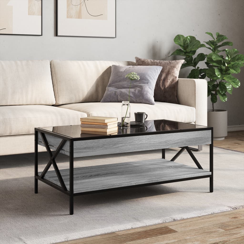 Table basse avec Infinity LED Gris Sonoma 90x50x38 cm
