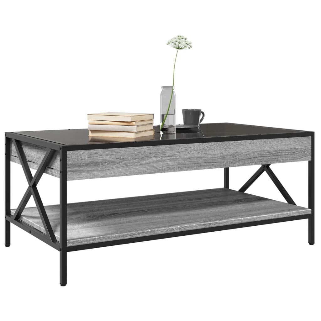 Table basse avec Infinity LED Gris Sonoma 90x50x38 cm
