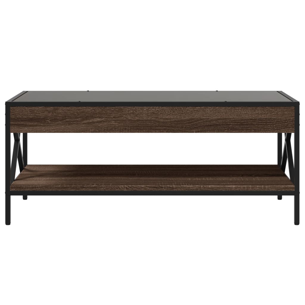 Coffee table with Infinity LED brown oak look 90x50x38 cm
