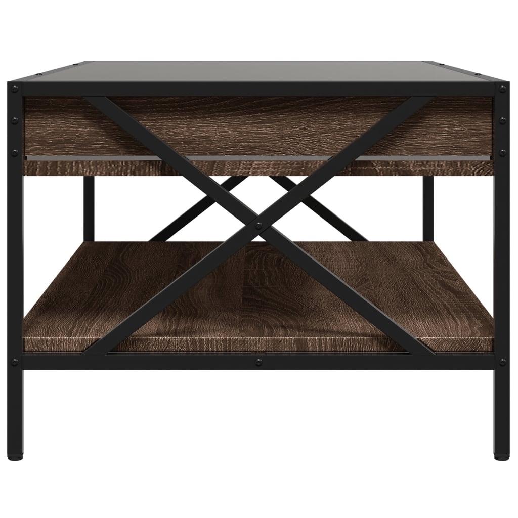 Coffee table with Infinity LED brown oak look 90x50x38 cm