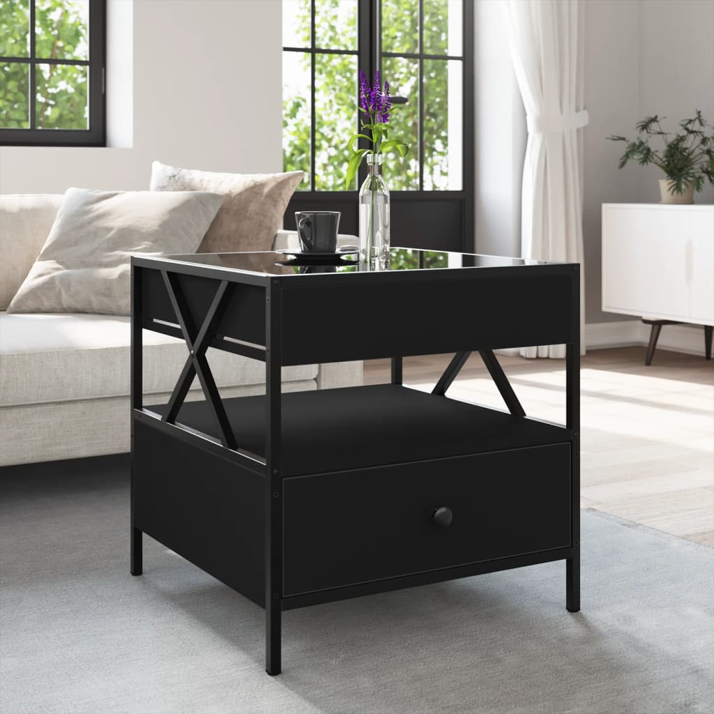 Table basse avec Infinity LED noir 50x50x51 cm
