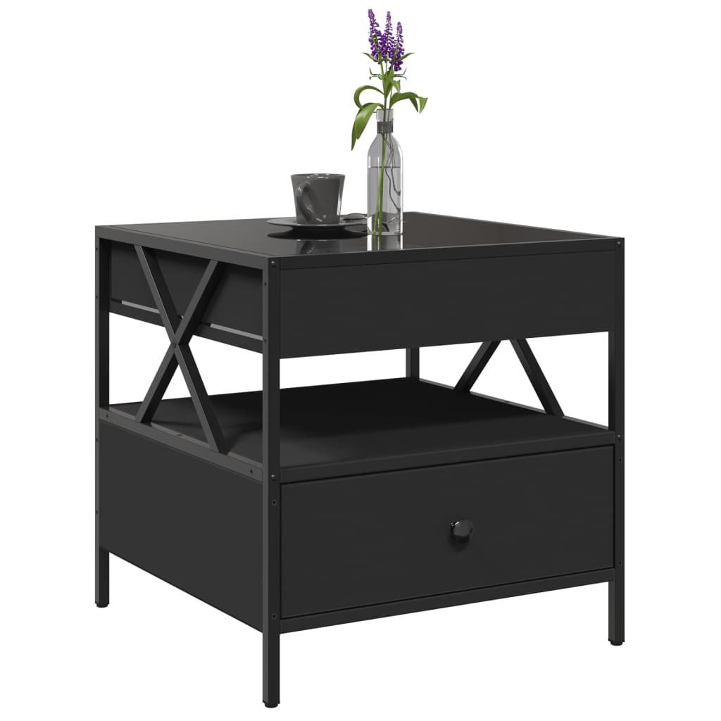 Table basse avec Infinity LED noir 50x50x51 cm