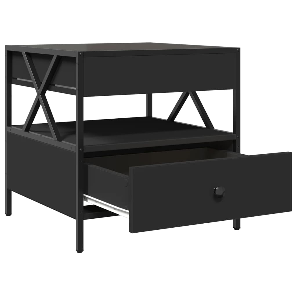 Table basse avec Infinity LED noir 50x50x51 cm