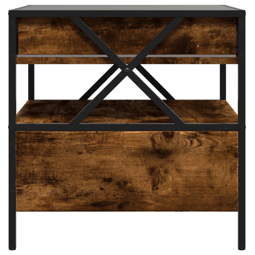 Coffee table with Infinity LED smoked oak 50x50x51 cm