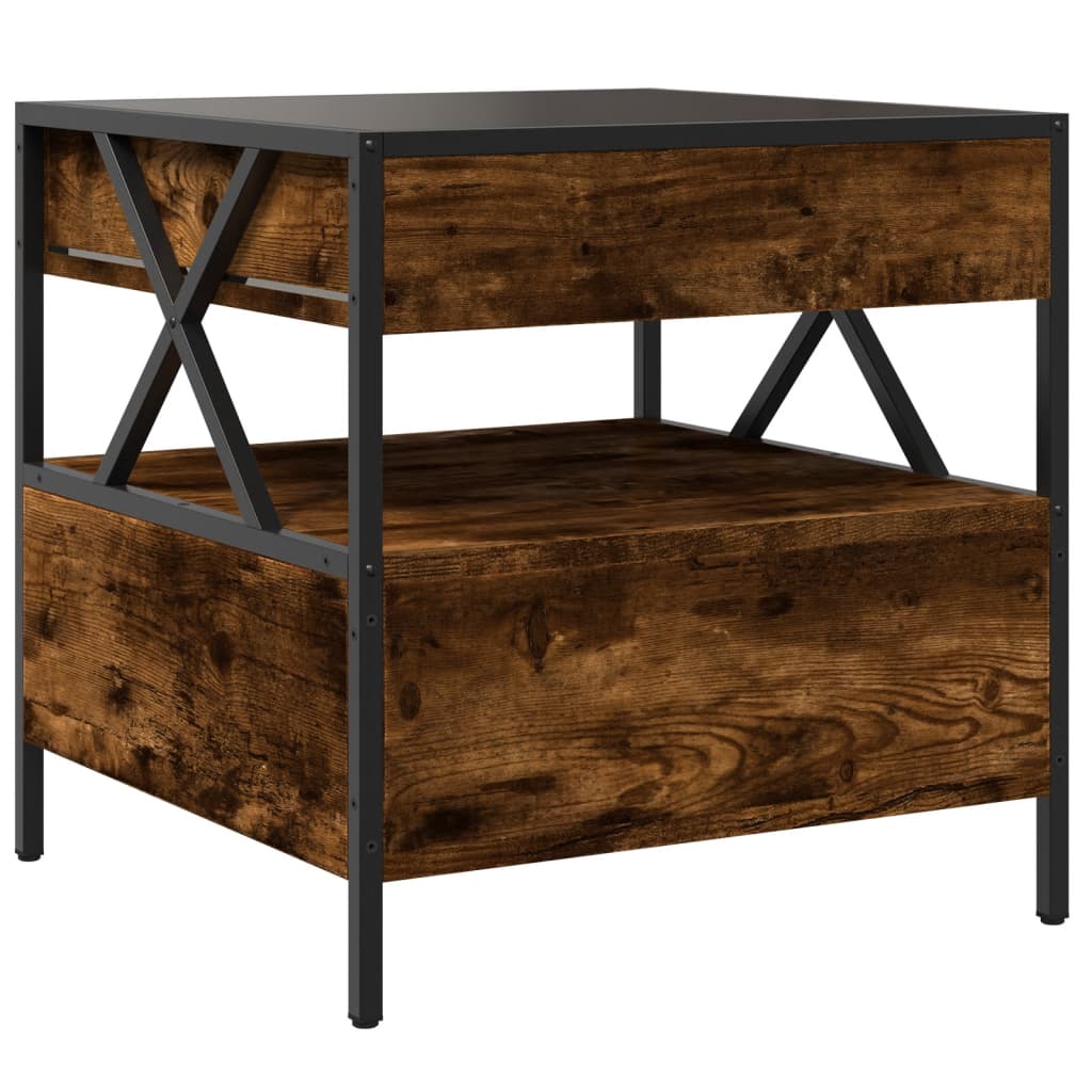 Coffee table with Infinity LED smoked oak 50x50x51 cm