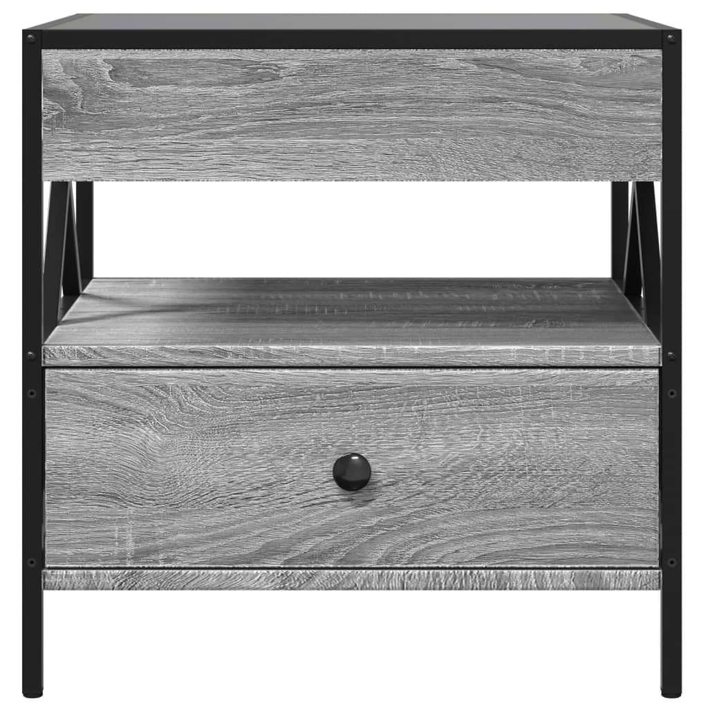Coffee table with Infinity LED Gray Sonoma 50x50x51 cm