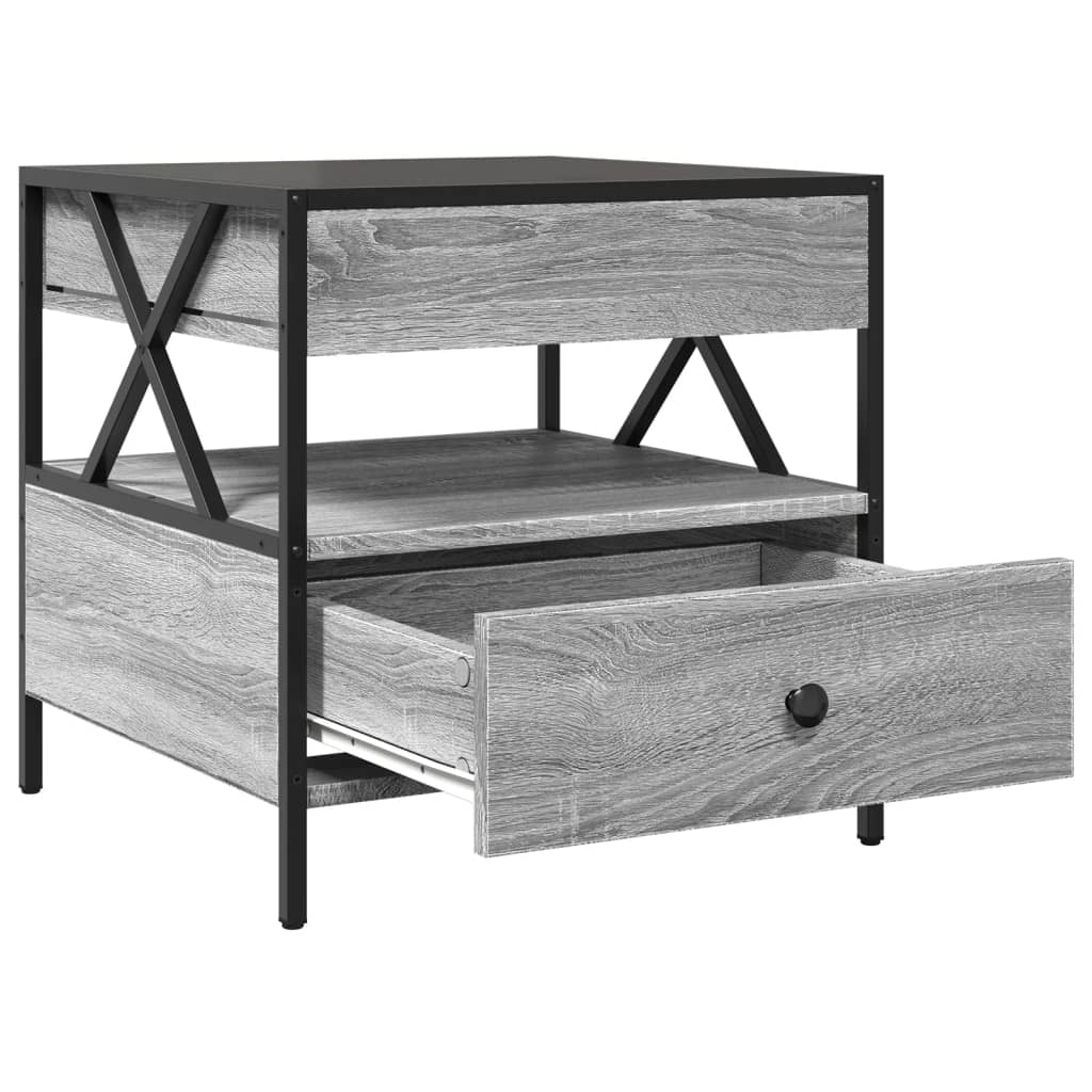 Coffee table with Infinity LED Gray Sonoma 50x50x51 cm