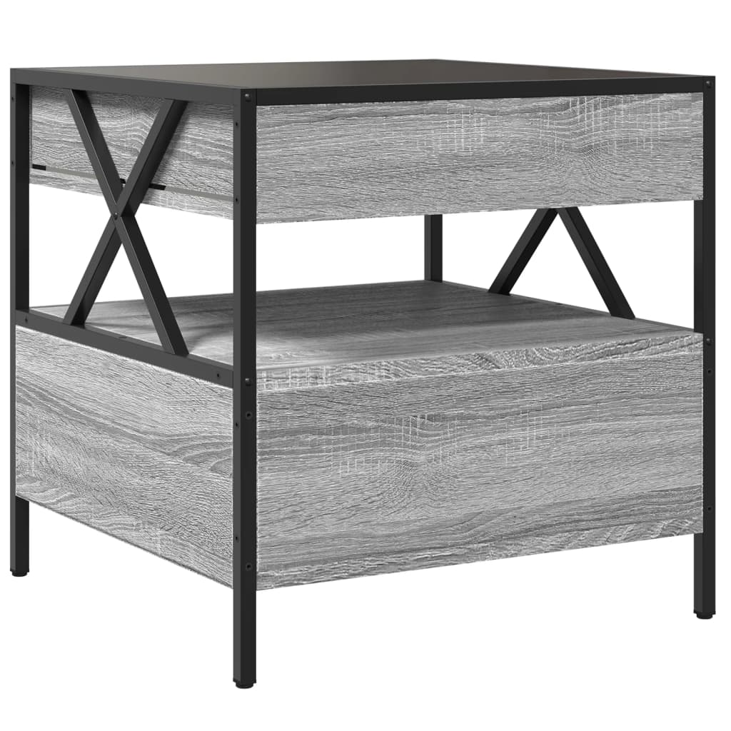 Coffee table with Infinity LED Gray Sonoma 50x50x51 cm